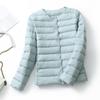Down Jacket Women's Light and Thin Short Round Neck Long-sleeved Korean Version Large Size Slim V-neck Jacket