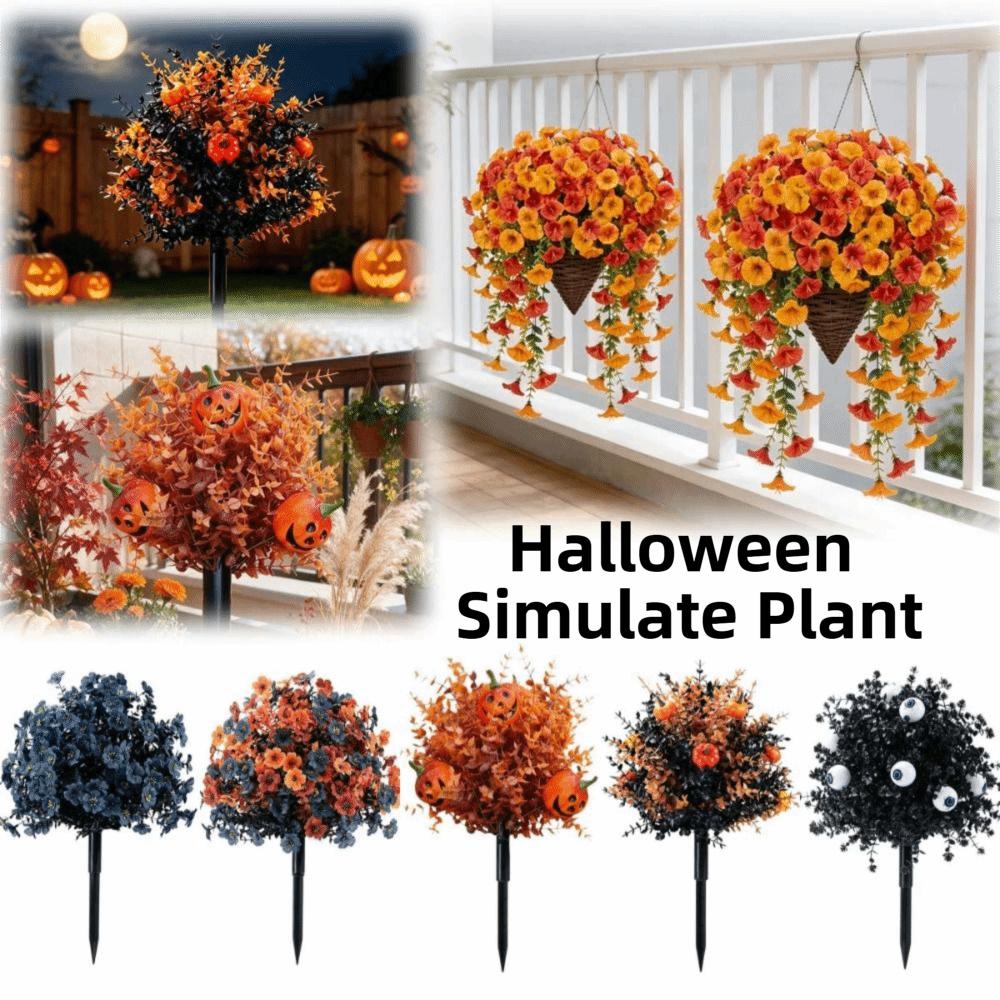 Realistic Halloween Simulate Trees Artificial Eucalyptus Durable Hanging Morning Glory Flowers Decor Violet Plastic