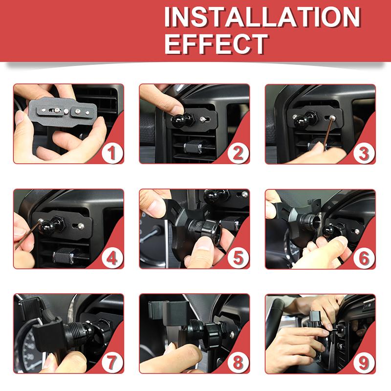 Car Air Conditioning Vent Mobile Phone Bracket GPS Phone Stand Bracket  Fit For Ford F150 2021 Up Car Interior Accessories