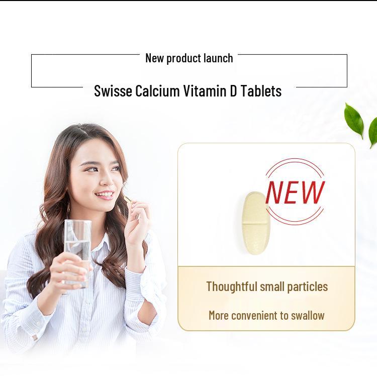 Swisse Calcium Vitamin D Tablets: Promotes Calcium Absorption, 200 Citrate Tablets, Genuine Large Bottle.