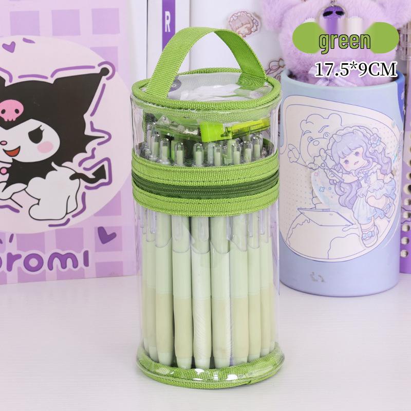 Large-Capacity Transparent Cylinder Pencil Case