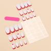 Trendy European & American Heart-Edge French Red Nail Art Set - 24 Wearable Pieces
