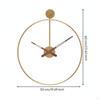 Metal Wall Clock Light Luxury Hoop Nordic for Living Room, Study Black 50CM