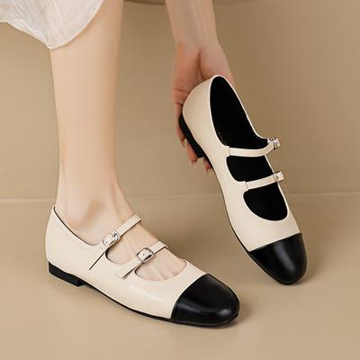 2025 Frühling Sommer Mary Janes Schuhe Frauen Wohnungen Elegante Damen Einzelschuhe Runde Spitze Marke Schwarz Silber Plus Größe 42