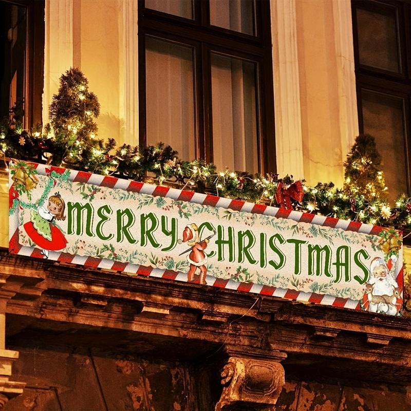 Bannere de Crăciun de exterior Steaguri Crăciun Fericit Decorațiuni pentru casă Decorațiuni de Crăciun Cadouri de Crăciun An Nou Fericit