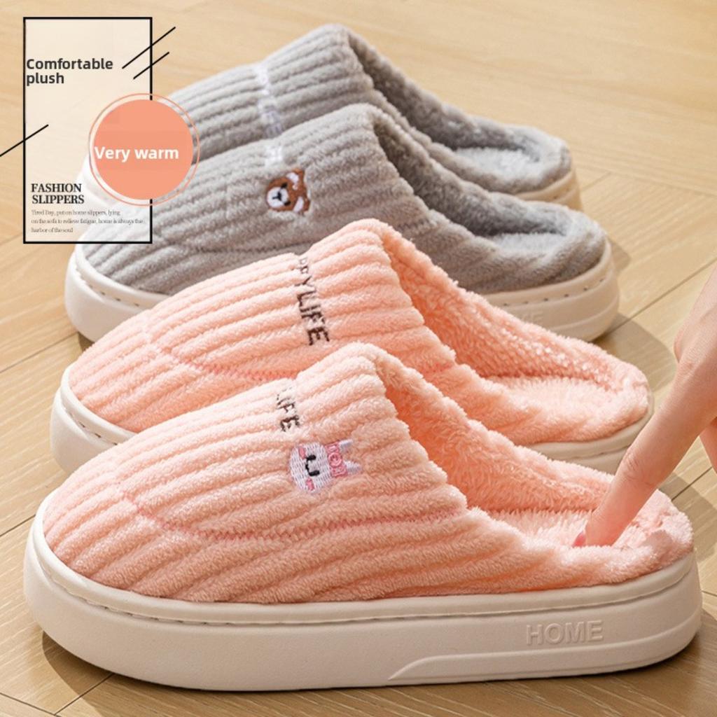 Cotton Slippers for Women In Spring, Autumn, Winter, Home Use, Indoor Non Slip Shoes, Thick Soled Home Warmth, Couple, Men