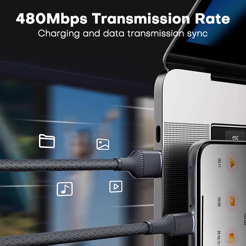 TUODES 120W USB Type C Cable Fast Charging Quick Charge 3.0 Mobile Phone Type-C USB Charger Data Cord For Samsung Xiaomi Huawei
