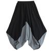 Summer Women's Pants Plus Size Elastic Waist Irregular Splicing Collapsible Pants Hanging Crotch Pants Loose Casual Wide Leg Pants