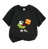 Kids Boys Girls 100% Cotton Crew Neck Short Sleeve T-Shirt, Cute Cartoon Green Little Character Lollipop Print Casual Soft Breathable Summer Tee for C