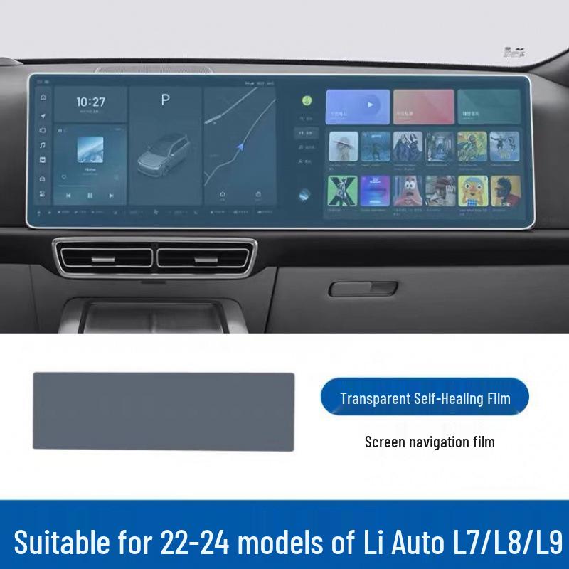 25 Model Compatible Li Auto L8/L9 Interior Film: Gear Shift, A/C Central Control, Dashboard Transparent TPU Protector