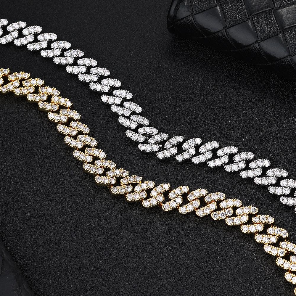 

Браслет Ромб Кубинский из 18-каратного золота - Хип-хоп Цепь с бриллиантами для мужчин, Ювелирные изделия в европейском и американском стиле.