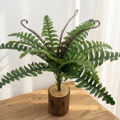 16 Leaves Artificial Persian Leaves Realistic Real Touch Fake Fern Plant Plastic Green Faux Plants Shrubs Wall Decoration