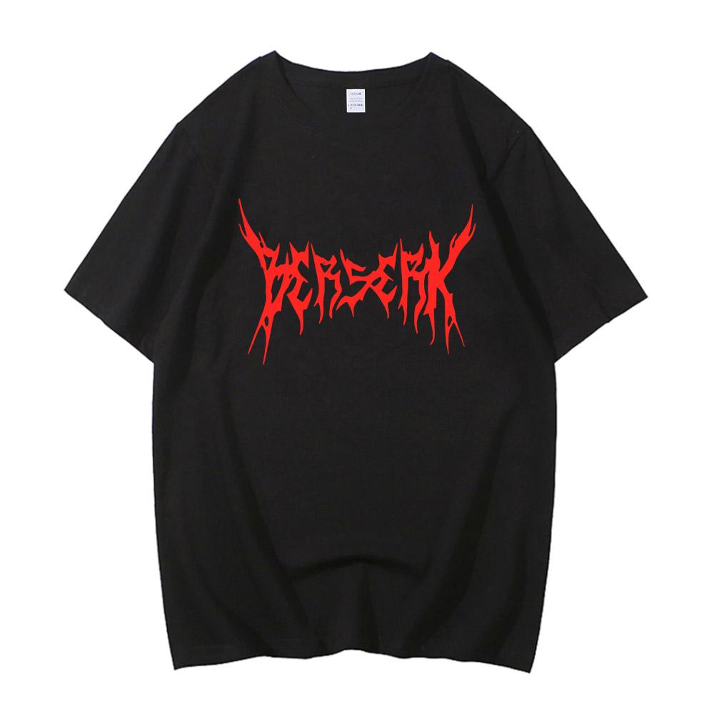 Berserk T-shirt Strip Guts Berserker Armour Horror Anime Cotton High Quality Short Sleeve T Shirt Men