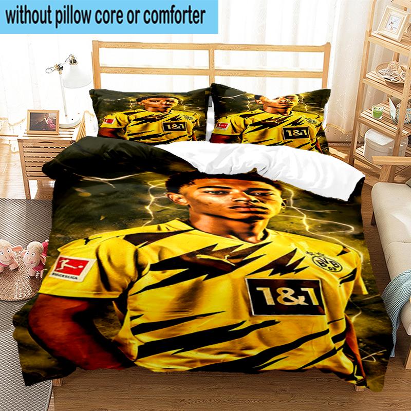 3PCS Jude Football Player Bedding Set,Including 1pc Duvet Cover And 2pcs Pillowcases Perfect for Bedroom, Dormitory, Fan Christmas gift