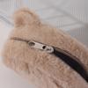Bolsa de Moedas com Zíper de Urso Fofo de Desenho Animado Bolsa de Maquiagem Durável Bolsa de Fone de Ouvido Portátil de Pelúcia Bolsa de Maquiagem para Meninas Carteira Pequena Kawaii