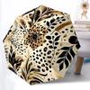 1pc Leopard Floral Automatic Folding Umbrella with 8-Rib Windproof Design, Portable Foldable Sunshade Umbrella For Halloween 010