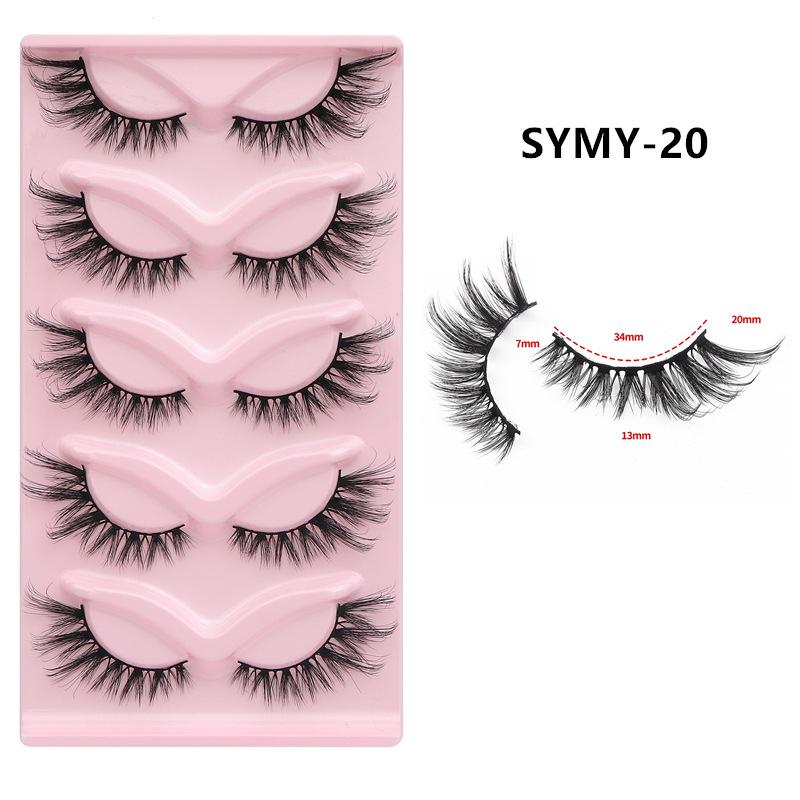European and American Fox-Style Cat Eye Thick Synthetic False Eyelashes - 5 Pairs