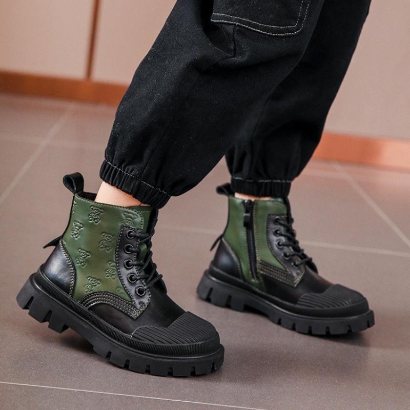 Children's British Style Velvet Ankle Boots Soft Sole Leather Boots