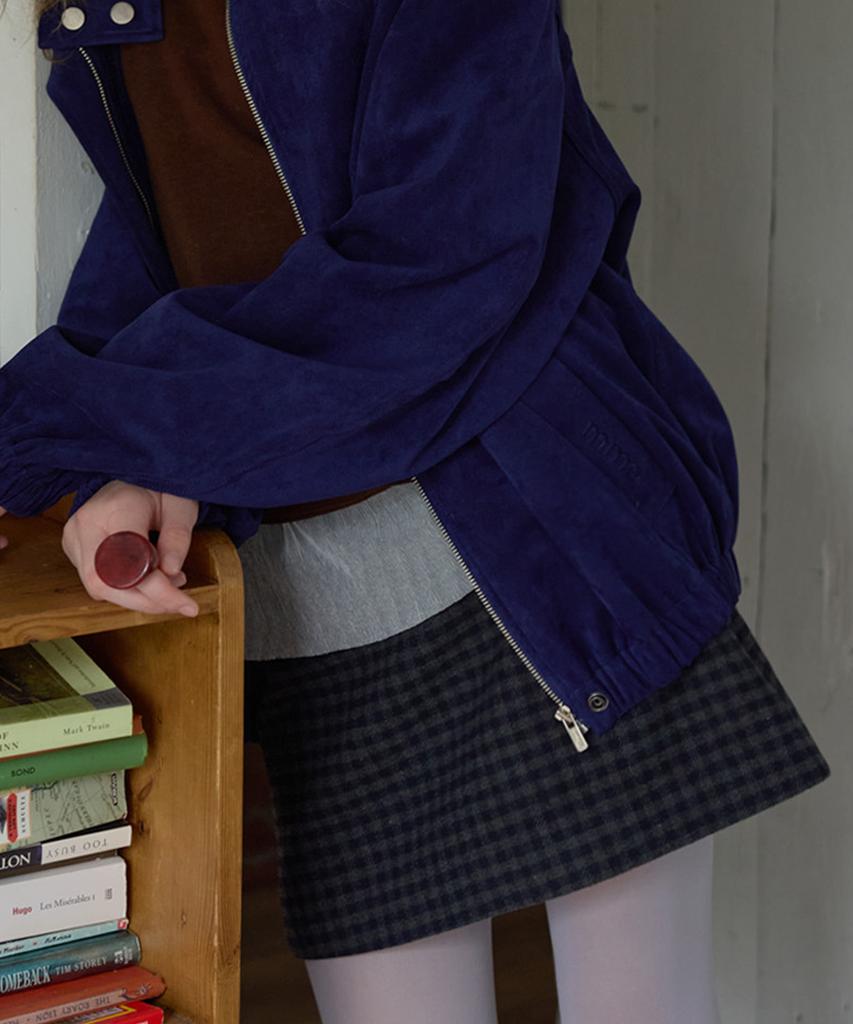 Murmure Lune Check Wool Skirt_Lune Skirts