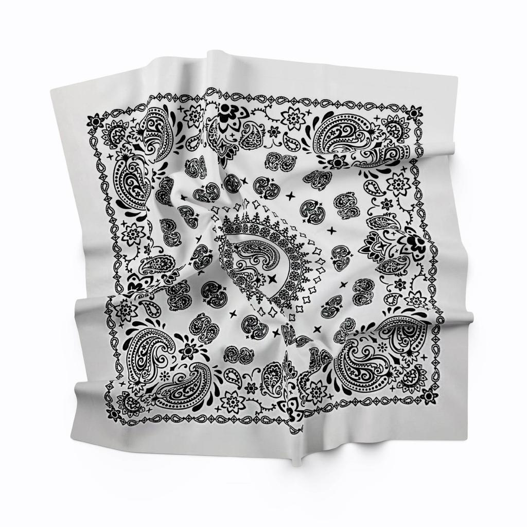 Trifong bandana paisley pattern cotton 55cm x 55cm white
