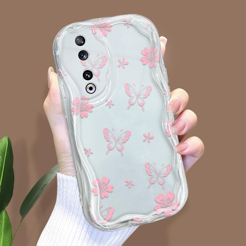 Roztomilý kreslený vzor krémová textura pouzdro vlnitý okraj měkký silikonový kryt pouzdro na telefon pro Huawei Honor Infinix Tecno iPhone
