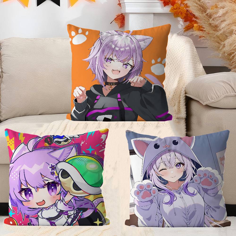 Nekomata Okayu Personalized Picture Text Home Decorative Pillows Household Gifts 45x45cm