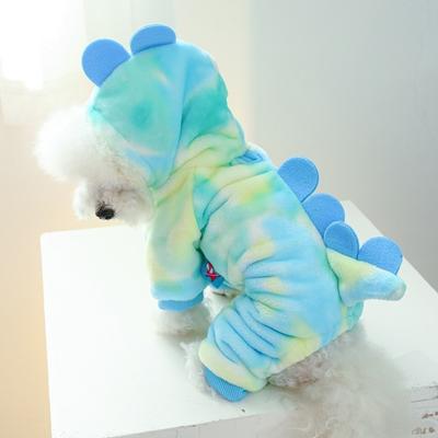 Warm Pet Dinosaur Costume Cartoon Comfortable Winter Puppy Clothes Colorful Style Thicken Pet Transformation Clothing