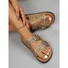 Women S Flat Beach Slippers With Double Buckle Large Size Casual Summer