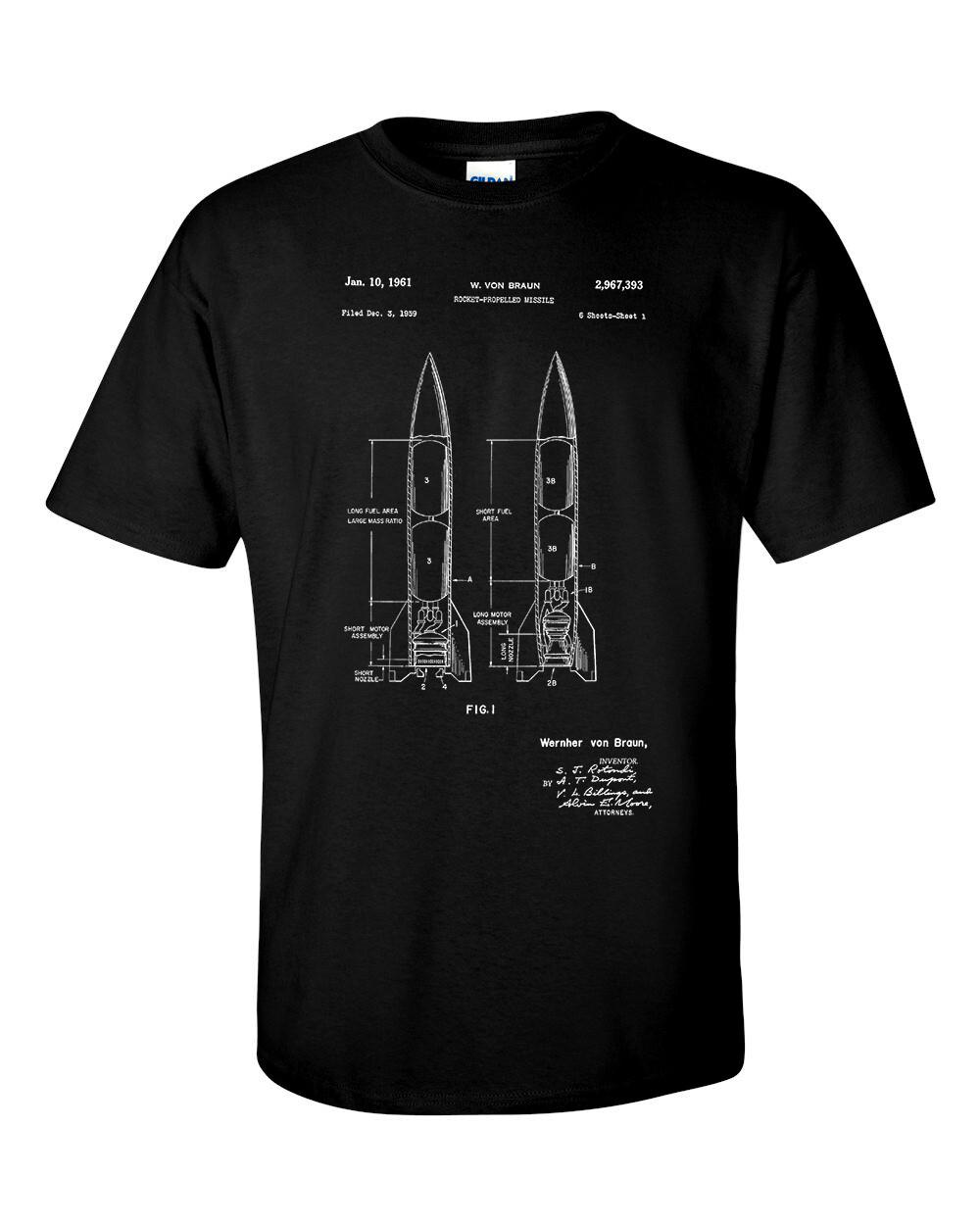 26 Wernher Von Braun Rocket Patent Blueprint Shirt Unisex T-Shirt M