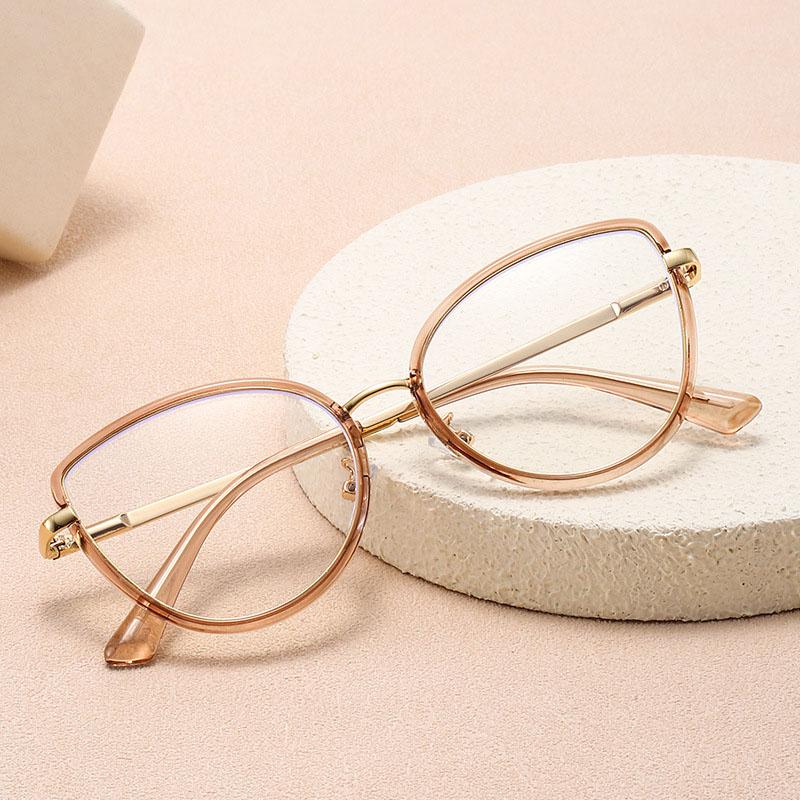 Brillenfassungen aus TR90-Material für Damen, Cat-Eye-Form, Blaulichtfilterbrille für Herren, Modestil, Brille für Damen