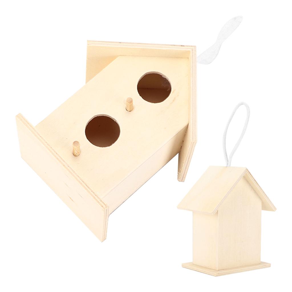 Innovative Wooden Birdhouse Natural and Safe DIY Wooden Small Birdhouse DecorationDouble Layer Two