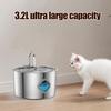 3.2L Pet Water Fountain Stainless Steel Automatic Water Dispenser Cat Water Fountain with Clear Window Quadruple Filtration Low-Noise Fountain