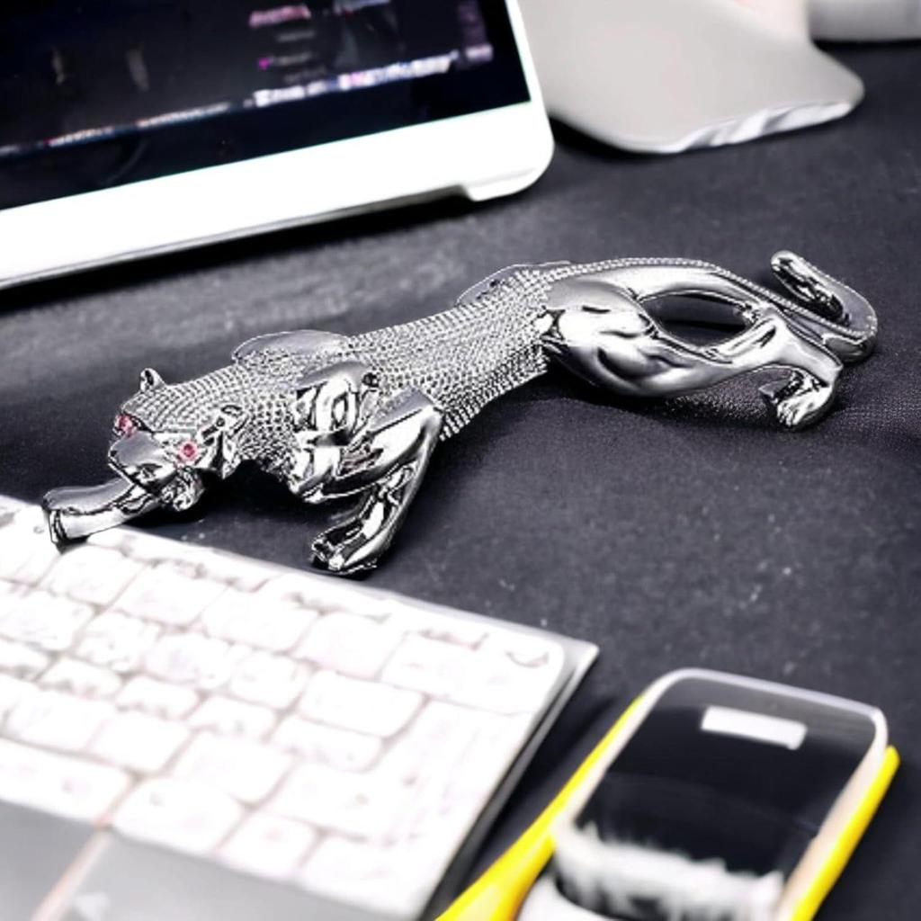 Luxury Golden Leopard Showpiece – Realistic Jaguar Design | Premium Car & Home Decor Piece for Good Luck, Classy Dashboard Figurine |
