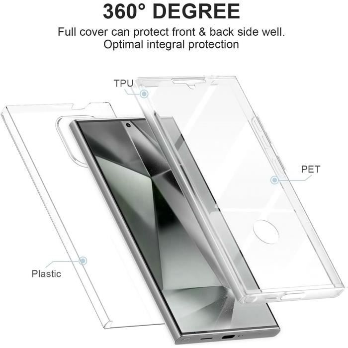 Hülle für Samsung Galaxy S25 Ultra - 360° Rundumschutz Transparent Stoßfest Silikon+PC