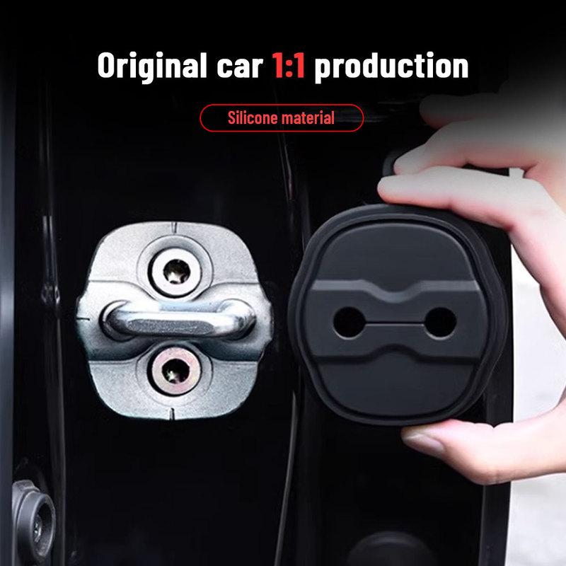 For NISSAN Altima 2010- Silicone Car Door Lock Buckle Protection Cover Elastic Anti-Collision Shock Absorbing Pad