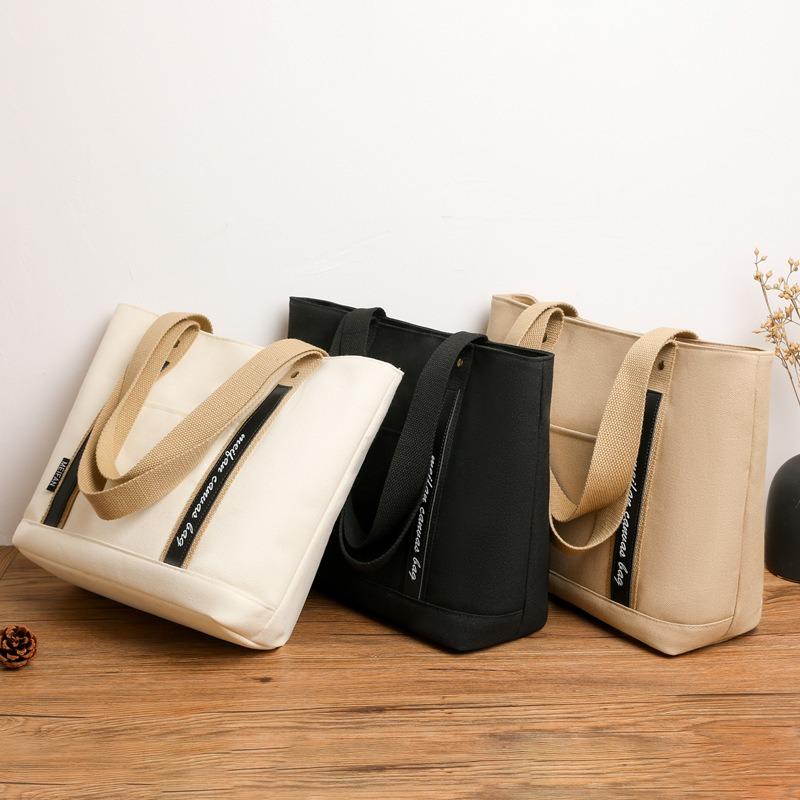 Literature and art college student handbag bag casual shoulder tote bag Thai popular commuter thickened canvas bag