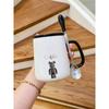 Mug with Lid Spoon Ceramic Cup for Women Home Couple Water Cup Office Coffee Cup for Boys Tea Cup High Appearance