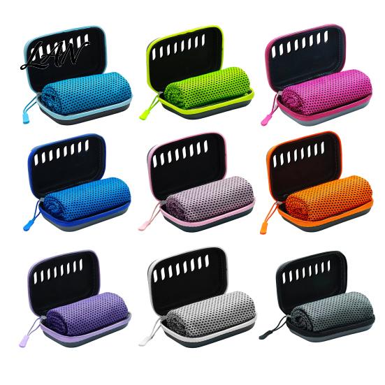 Quick Cooling Towel with Case Carrying Case, 30x80cm Instant Microfiber Ice Lightweight Towel, Portable Drying for Gym Workout Yoga Running Fitness