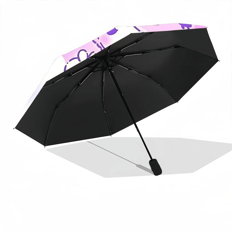 1pc Kawaii Pastel Unicorns Automatic Folding Umbrella - Portable 3-Fold Design with Iron Frame, Perfect for Fans, Travelers, Everyday Use, and Festive