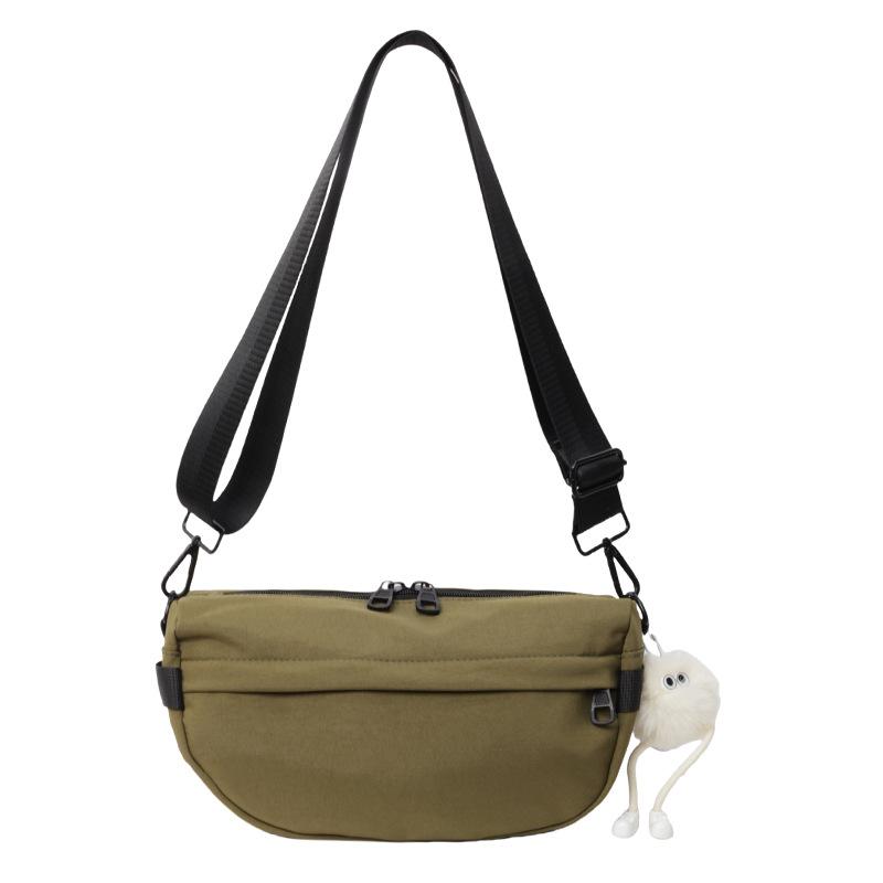 

Casual cloth bag small bag travel messenger bag new trendy fashion versatile shoulder bag women s solid color dumpling bag Without pendant зелёный
