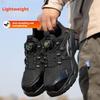 lightweight safety shoes with rotary button anti-slip field work boots steel toe work shoes for women men safety toe sneakers