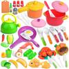 Play Kitchen Toy Set with Realistic Cutting and Educational Toy for Birthday Preschool Entry Gift for Boys and Girls 69-Piece Ingredients, Play,