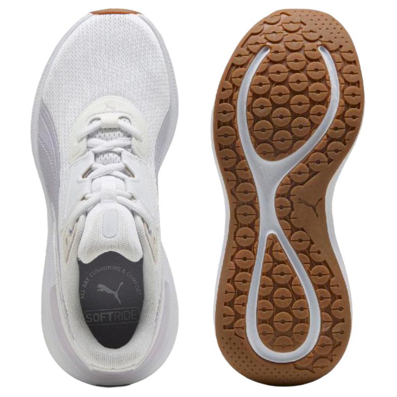 Puma Pantofi de alergare cu vârf jos, confortabili, la modă, durabili, respirabili, cu amortizare moale, sneaker pentru femei, alb 312647-01