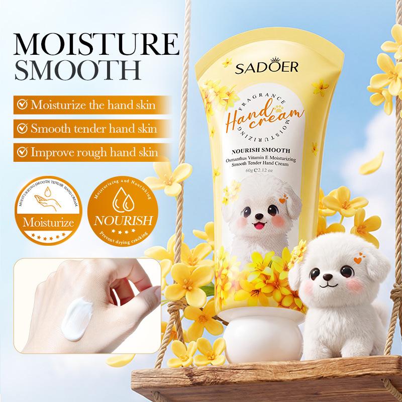 **SADOER Osmanthus & Vitamin E Hand Cream - 60g (Puppy Osmanthus, Foreign Language Edition)**