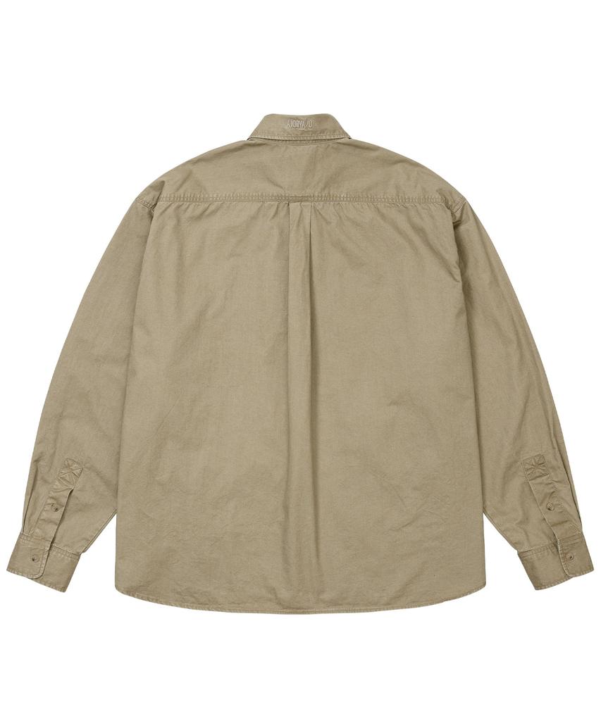 AJOBYAJO Cation Long Sleeve Utility Shirt [Beige]