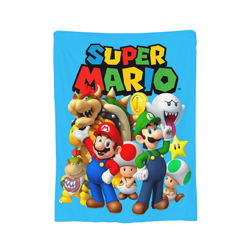 Roztomilý Boo Marios Potah na deku Flanelové přehozy Dekorace postele pohovky Měkké teplé přehozy,