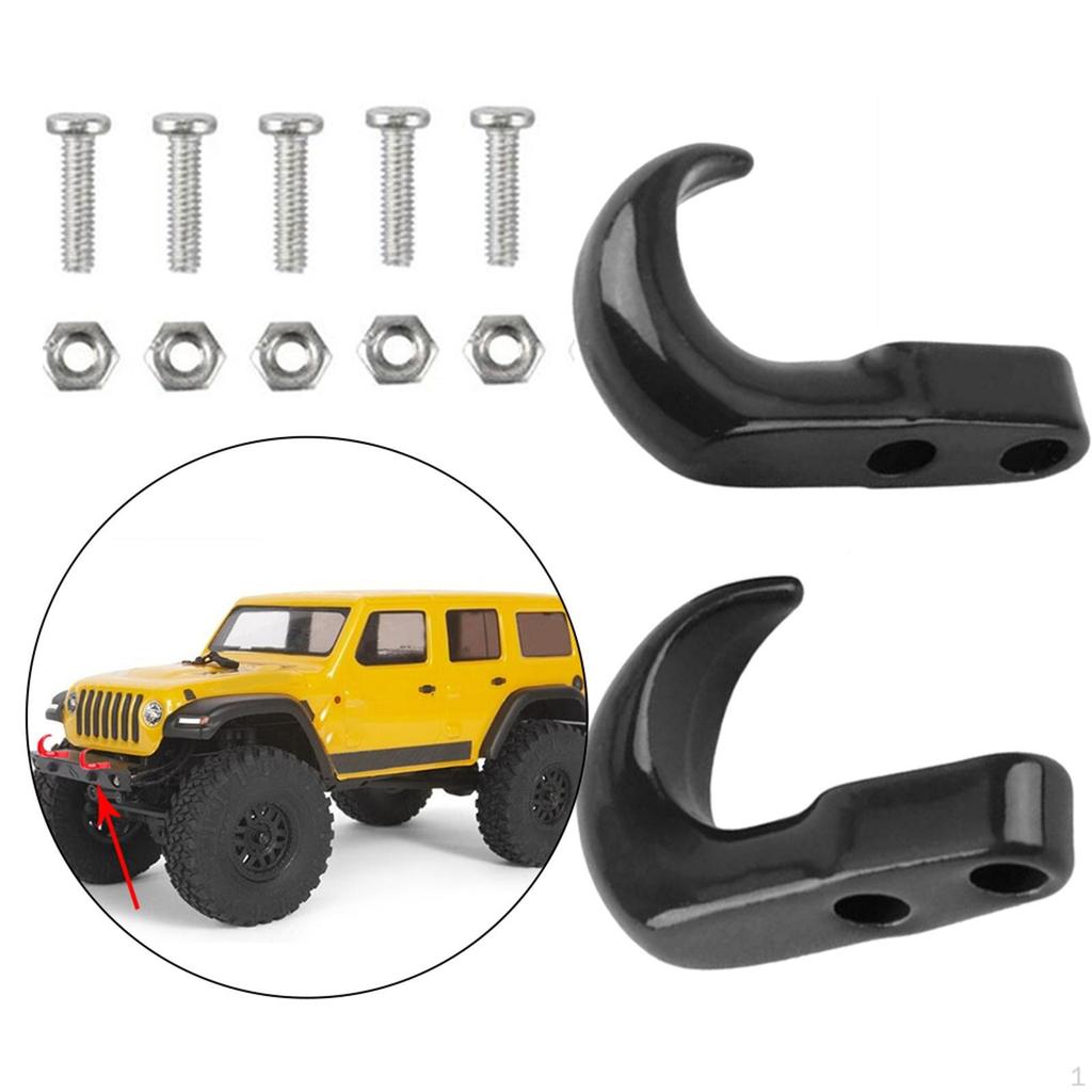 2 Pieces 1/24 RC er Hook Tow Shackle for Axial SCX24 Crawler Trucks DIY Parts