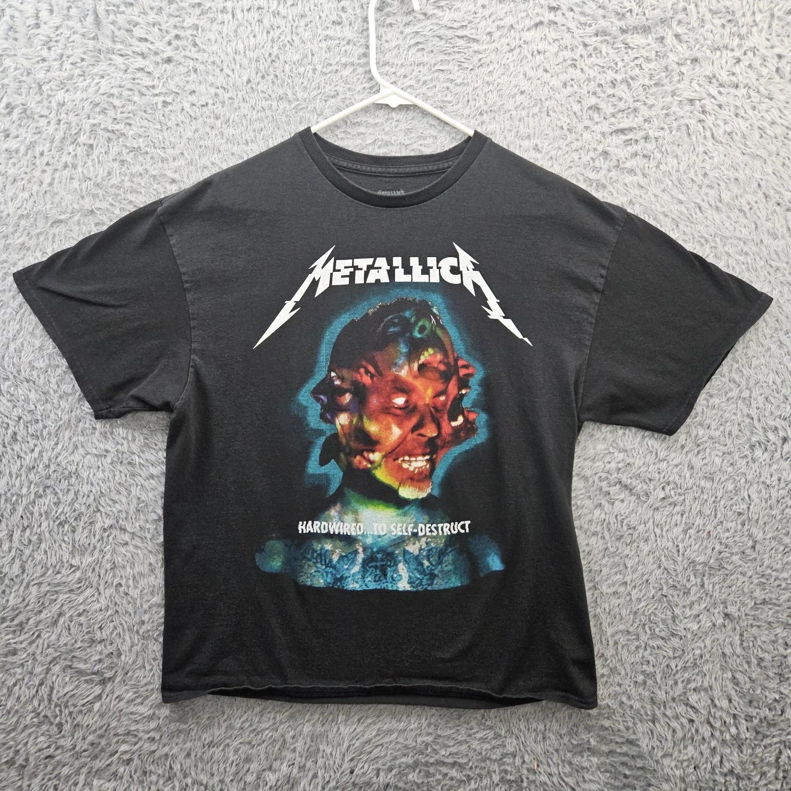 Metallica 100% Cotton T-shirt Mens Tees Top Men XL Hardwired TO Self Destruct Tour Concer100% Cotton T-shirt Mens Tees Top *Pin S