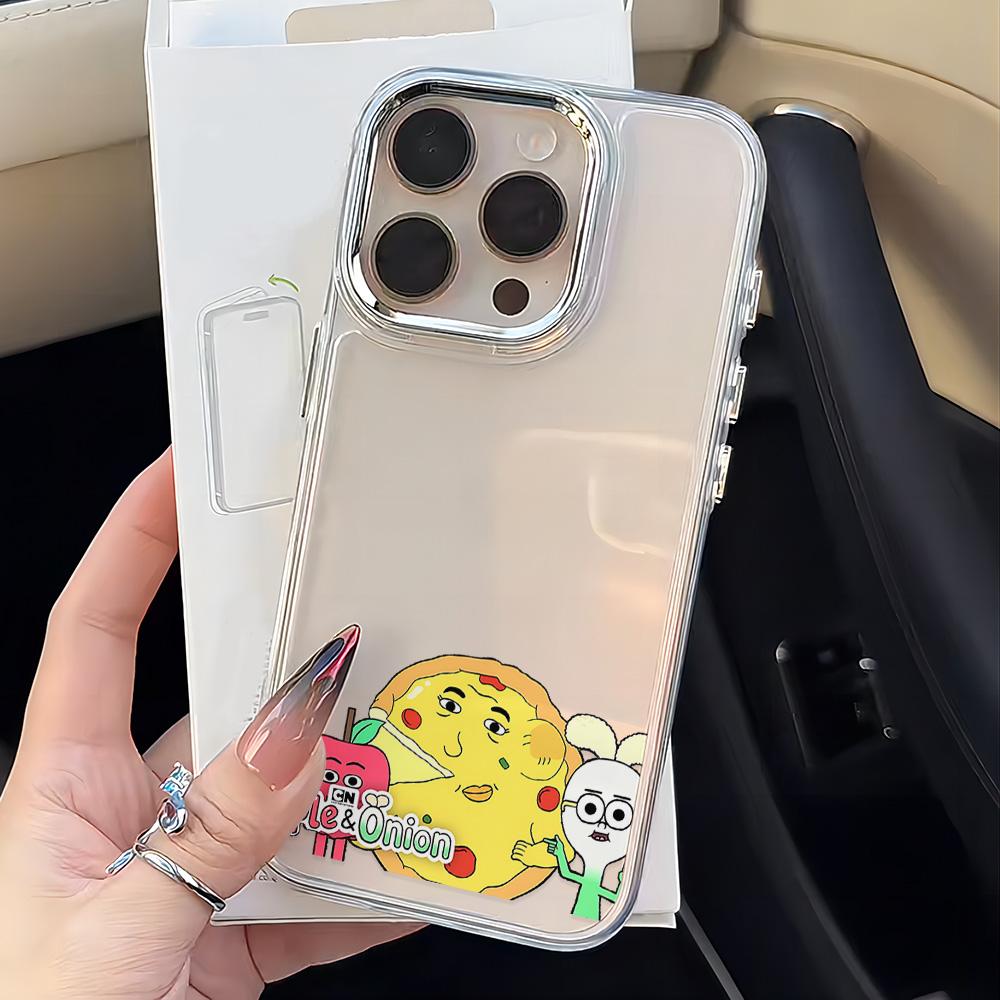 Cartoon Apple And Onion Phone Case for Xiaomi Redmi Note A5 A3 15 14 13 14c 13c 12 11 12s 12c 10c 10 9 Pro Plus 4G 5G Cover