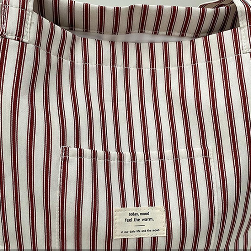 Korean Striped Shoulder Bag Large-Capacity Versatile Casual Tote Bag For Women